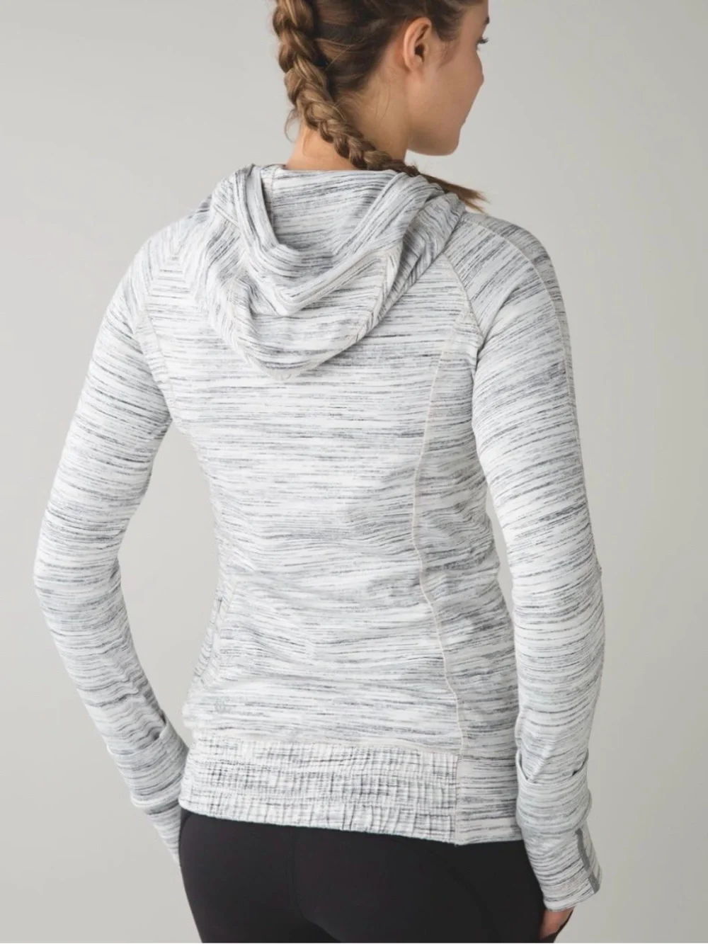 Lululemon Think Fast Hoodie Heathered Space Dye Rulu Thumbholes Hidden Pocket